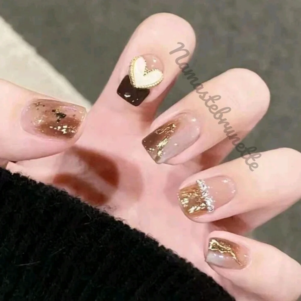 2/$16 Heart Rhinestone Press On Nails
